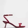 Velvet Bow Open-Toe Strappy Kitten Heels