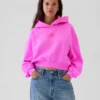 Vintagesoft Crop Logo Hoodie