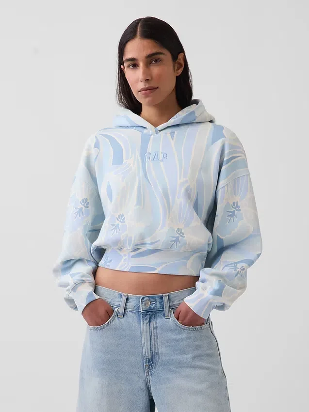 Vintagesoft Crop Logo Hoodie