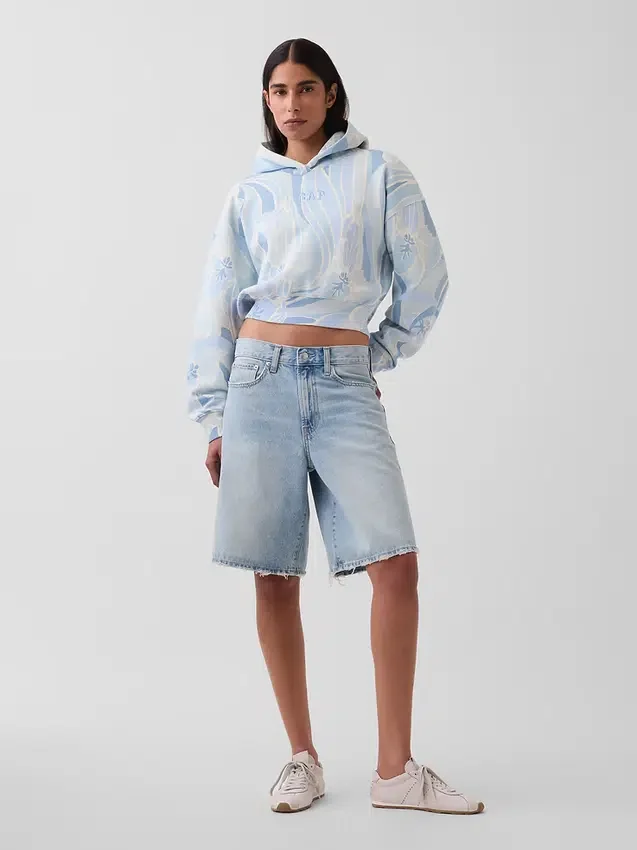 Vintagesoft Crop Logo Hoodie