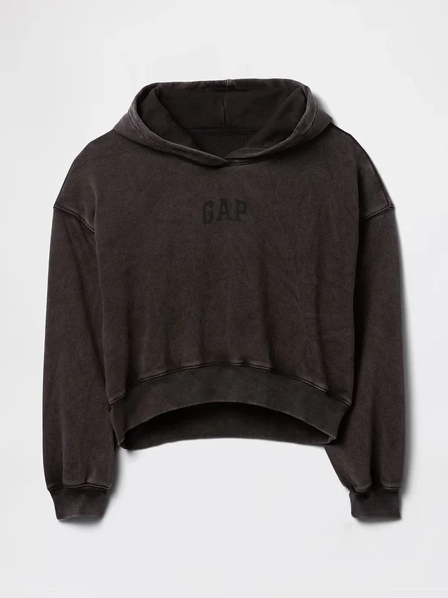 Vintagesoft Crop Logo Hoodie