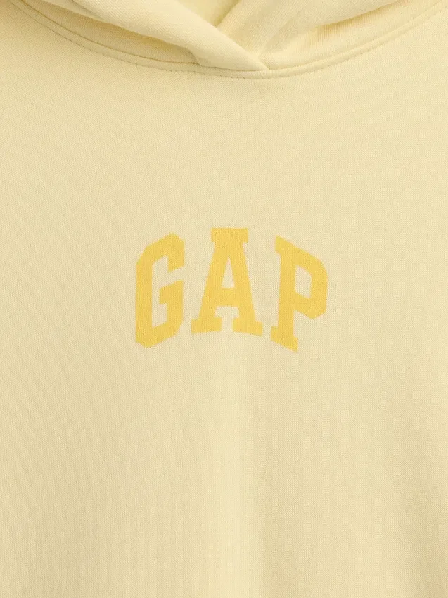 Vintagesoft Oversized Crop Logo Hoodie