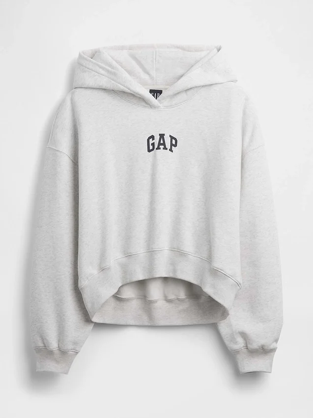 Vintagesoft Oversized Crop Logo Hoodie