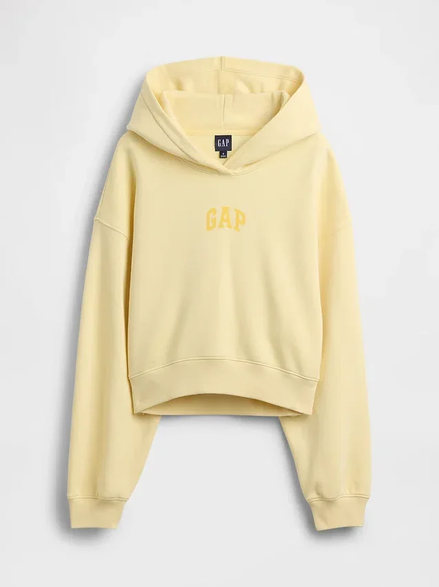 Vintagesoft Oversized Crop Logo Hoodie