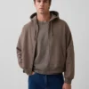 Vintagesoft Oversized Crop Zip Hoodie