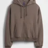 Vintagesoft Oversized Crop Zip Hoodie