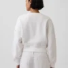 Vintagesoft Oversized Eyelet Crop Sweatshirt