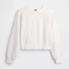 Vintagesoft Oversized Eyelet Crop Sweatshirt