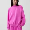 Vintagesoft Oversized Mockneck Tunic Sweatshirt