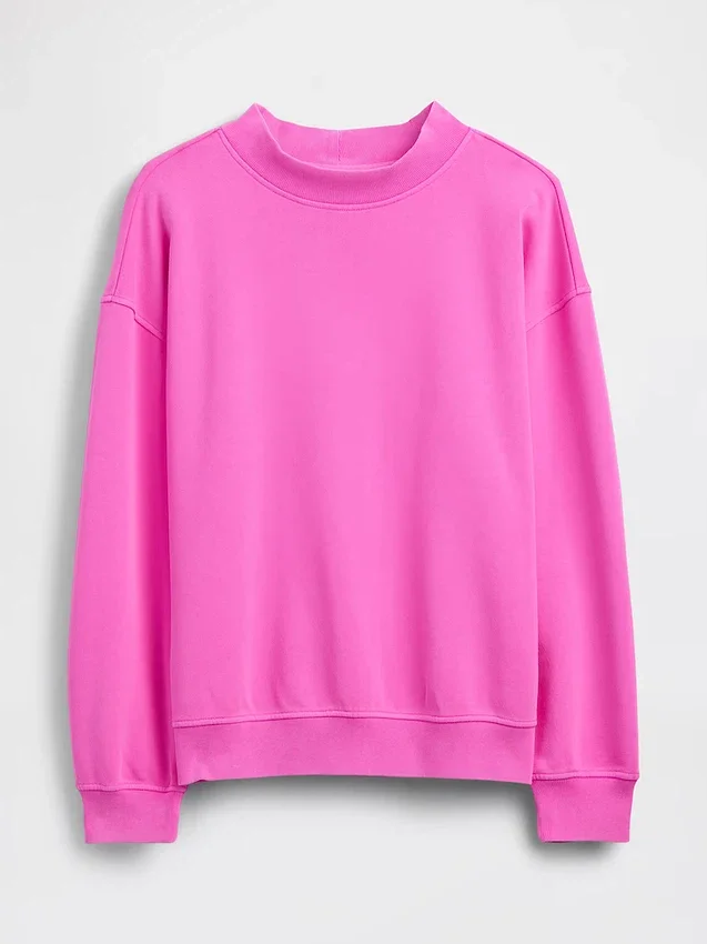Vintagesoft Oversized Mockneck Tunic Sweatshirt