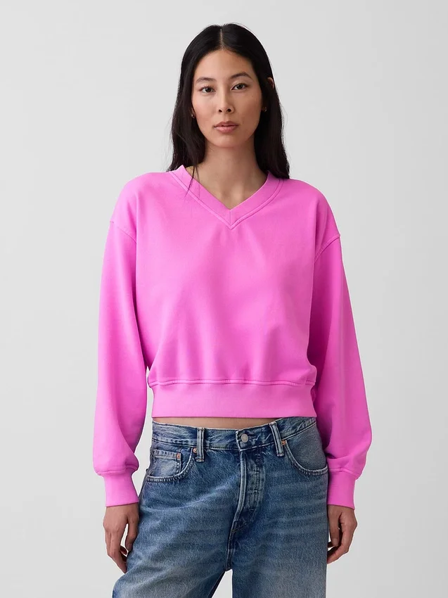 Vintagesoft Oversized V-Neck Sweatshirt