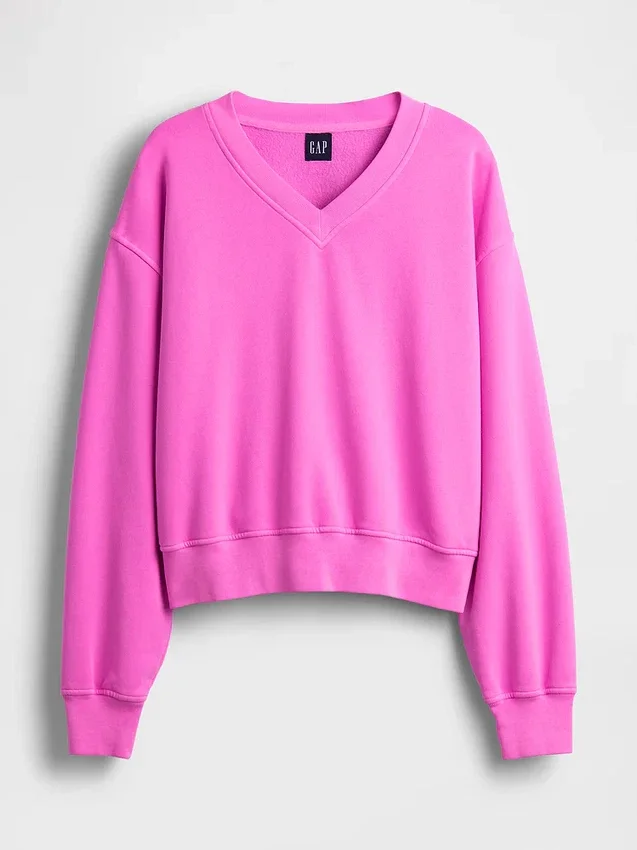 Vintagesoft Oversized V-Neck Sweatshirt