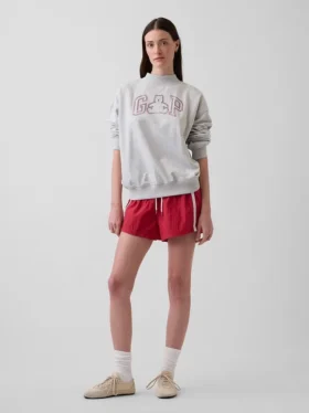 Vintagesoft Terry Oversized Mockneck Logo Sweatshirt