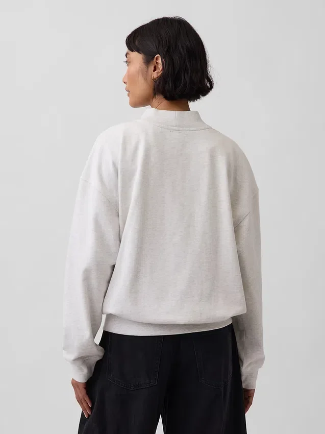 Vintagesoft Terry Oversized Mockneck Logo Sweatshirt