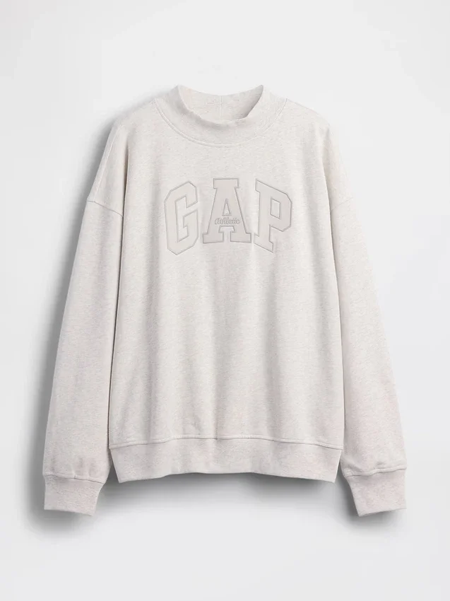 Vintagesoft Terry Oversized Mockneck Logo Sweatshirt