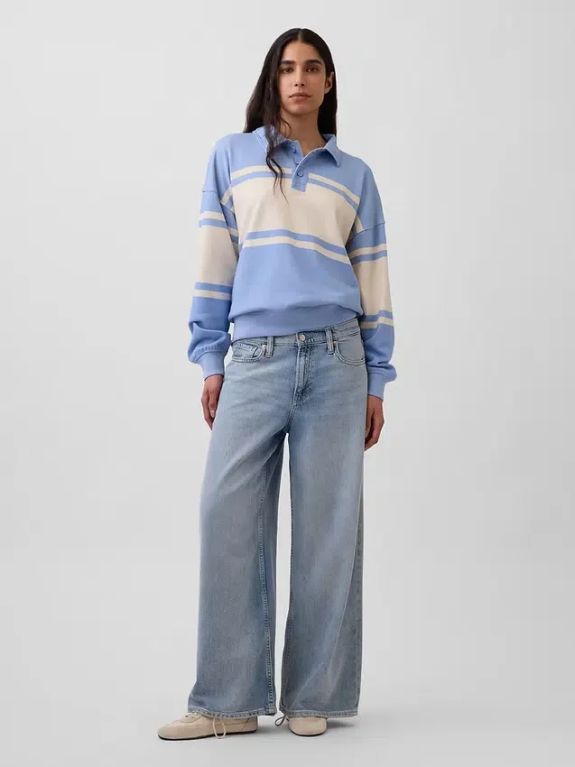 Vintagesoft Terry Oversized Polo Sweatshirt