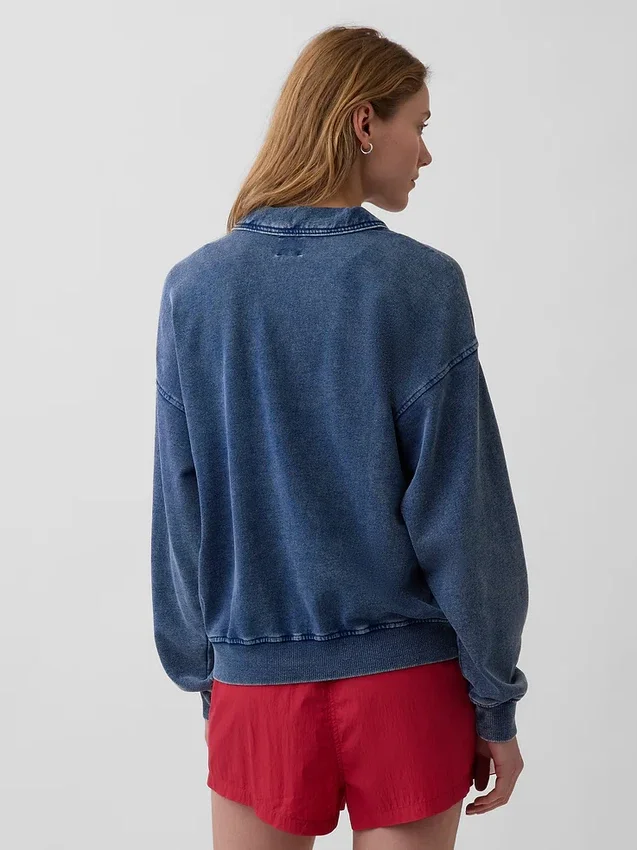 Vintagesoft Terry Oversized Polo Sweatshirt