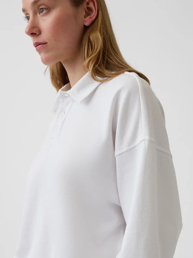 Vintagesoft Terry Oversized Polo Sweatshirt