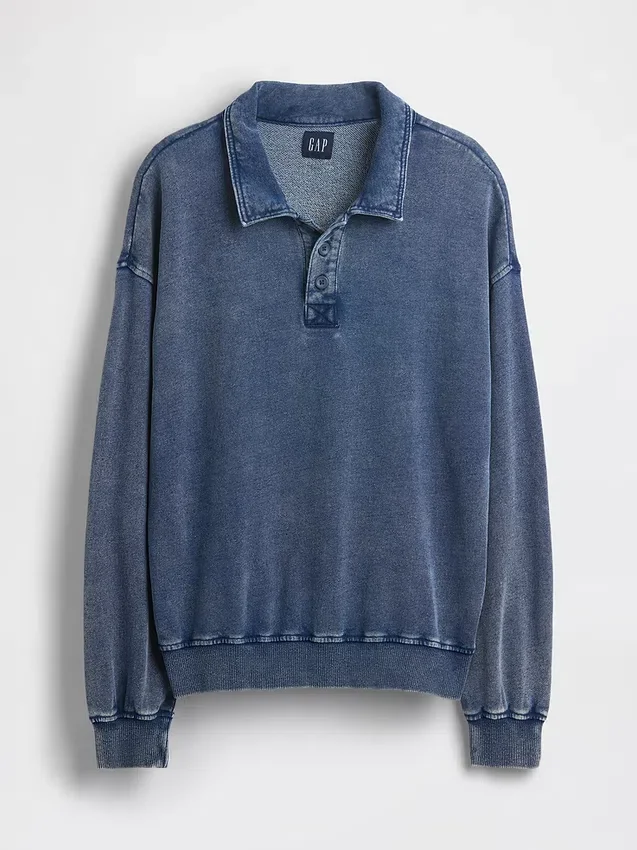 Vintagesoft Terry Oversized Polo Sweatshirt