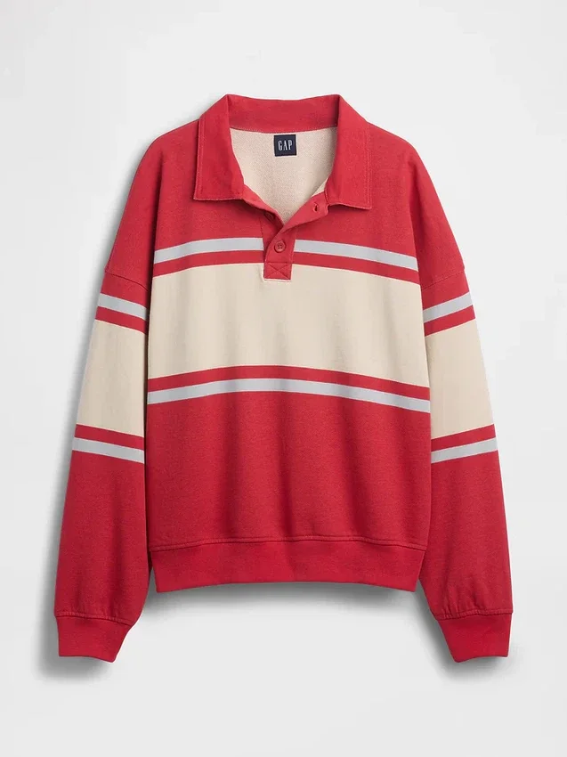 Vintagesoft Terry Oversized Polo Sweatshirt