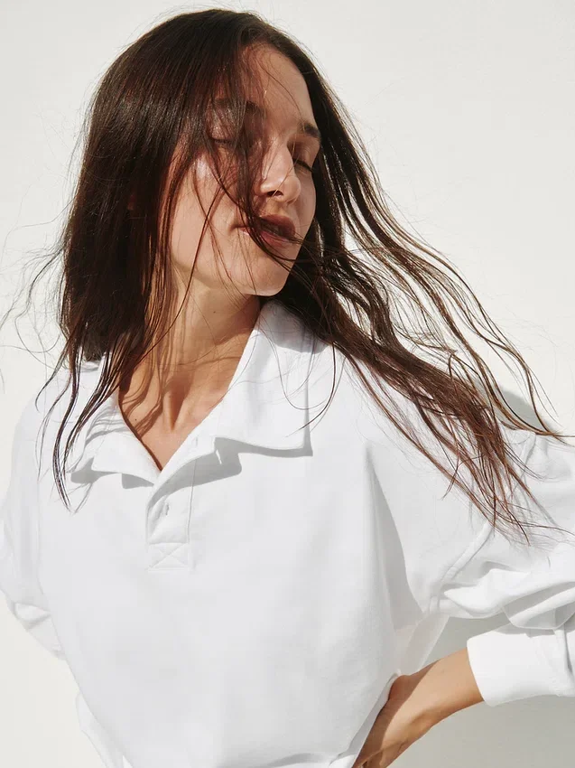 Vintagesoft Terry Oversized Polo Sweatshirt