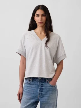 Vintagesoft Terry Oversized V-Neck Sweatshirt