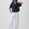 Vintagesoft Terry Oversized V-Neck Sweatshirt