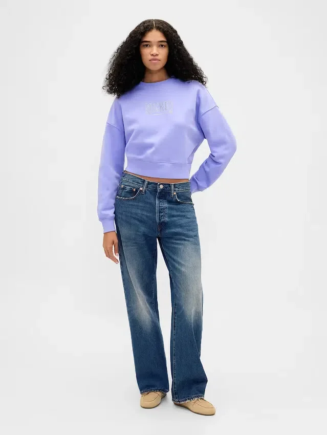 Vintagesoft Wicked Crop Wedge Sweatshirt