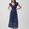 Voile Smocked Waist Maxi Dress