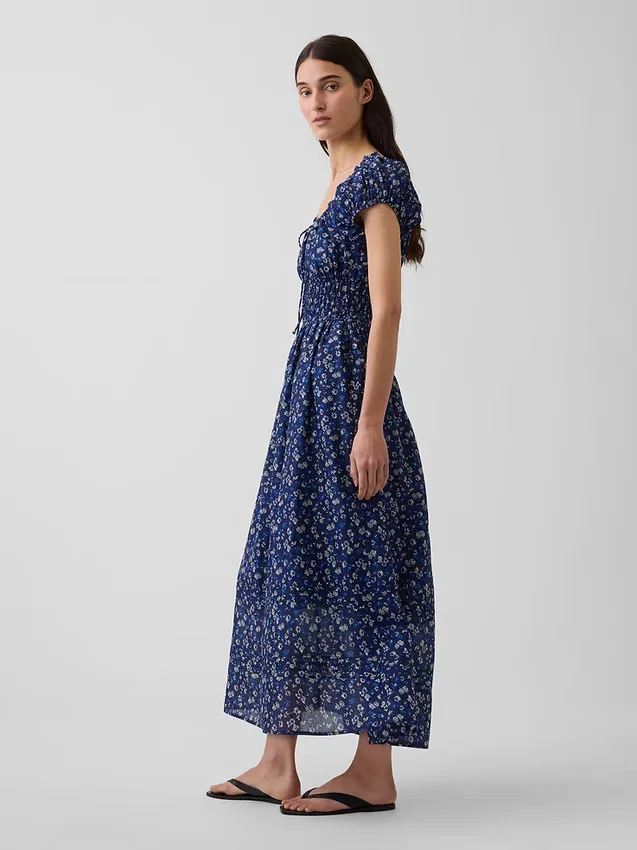 Voile Smocked Waist Maxi Dress