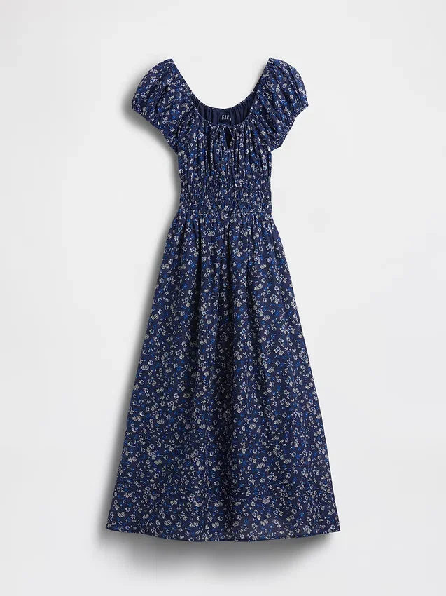 Voile Smocked Waist Maxi Dress