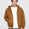 Waffle-Lined Quilted Zip Hoodie