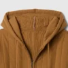Waffle-Lined Quilted Zip Hoodie