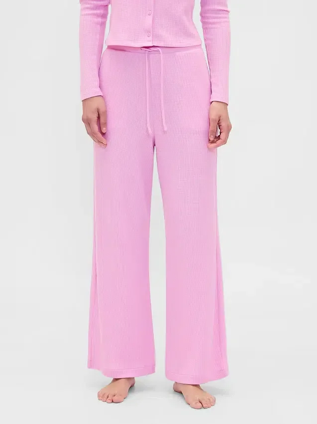 Waffle Wide-Leg Pj Pants