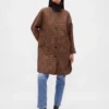 Wool-Blend Oversized Houndstooth Car Coat