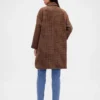 Wool-Blend Oversized Houndstooth Car Coat