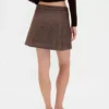 Wool-Blend Pleated Mini Skort