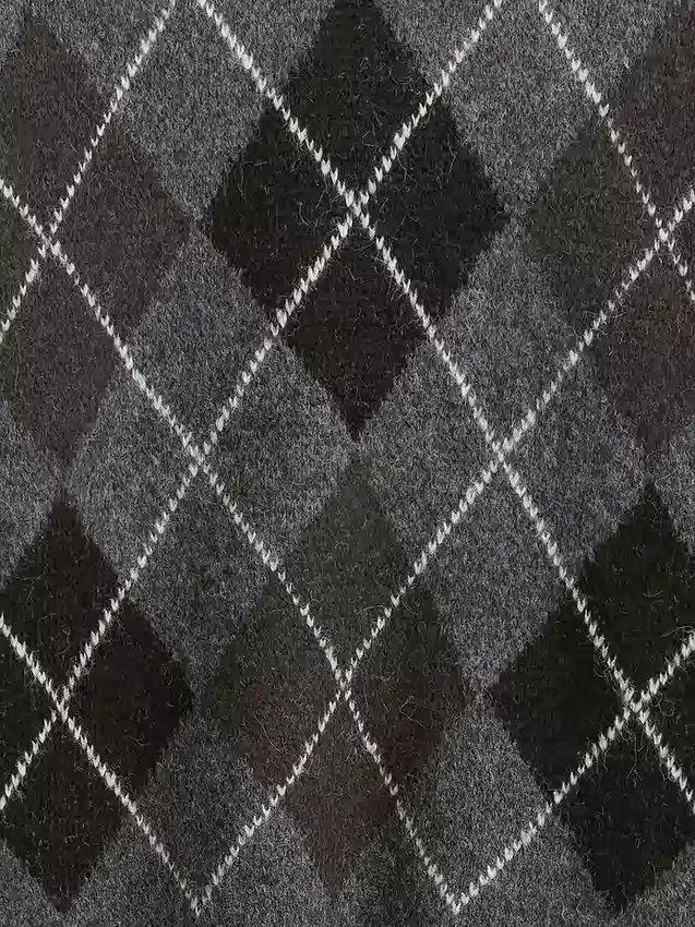 Wool-Blend Relaxed Argyle Sweater