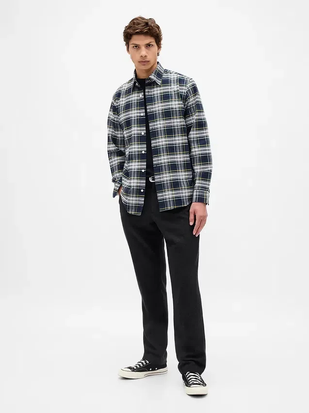Wool-Blend Relaxed Straight Trousers