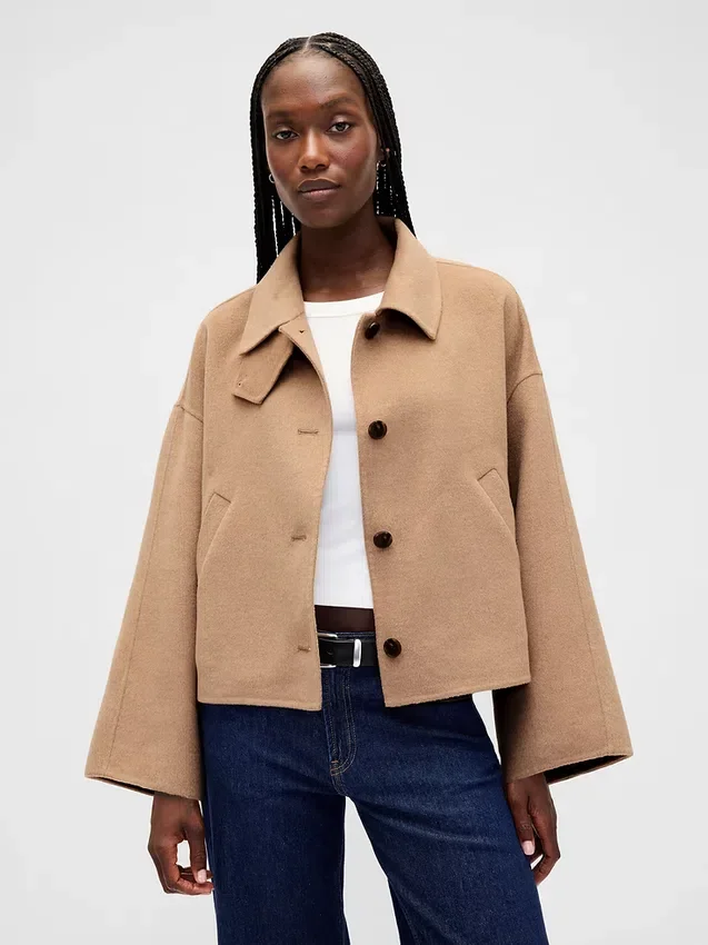 Wool-Blend Swing Jacket