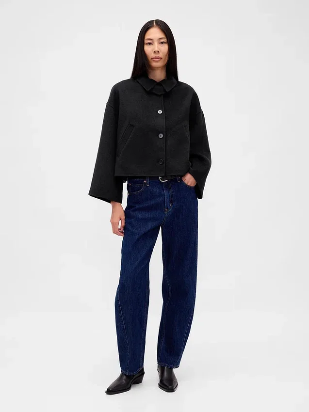 Wool-Blend Swing Jacket