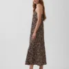 Zebra Print Midi Slip Dress