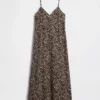 Zebra Print Midi Slip Dress